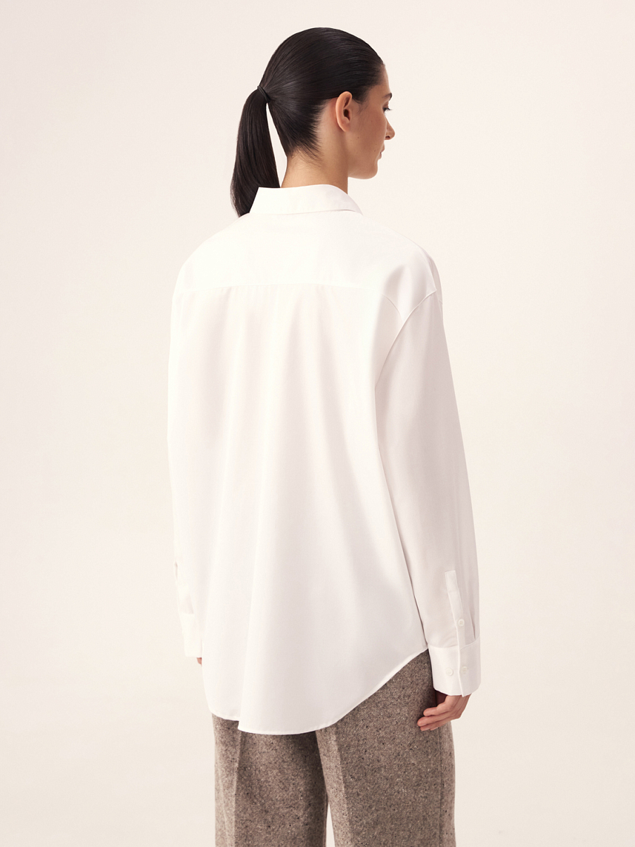 Хлопковая рубашка прямого кроя