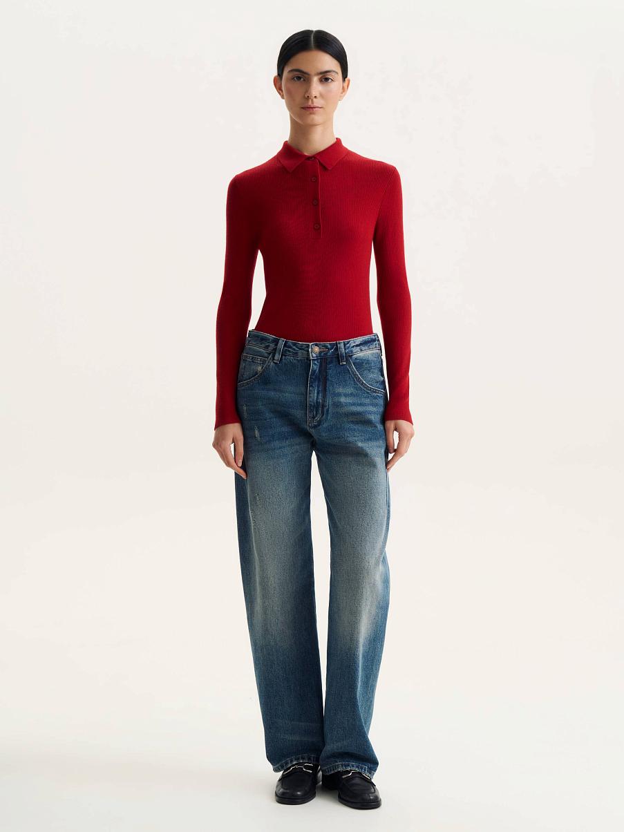 Поло с длинным рукавом 