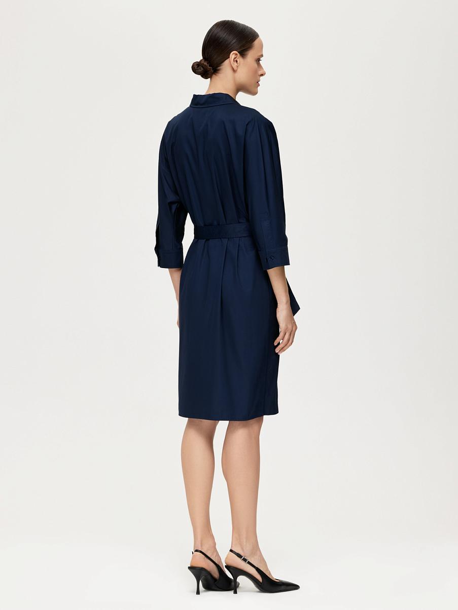 Хлопковое платье рубашечного кроя