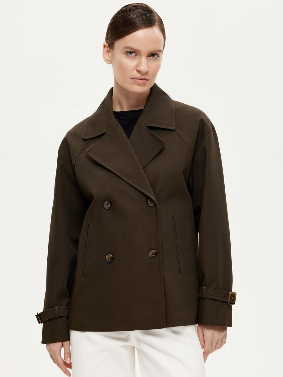 Укороченный хлопковый тренч