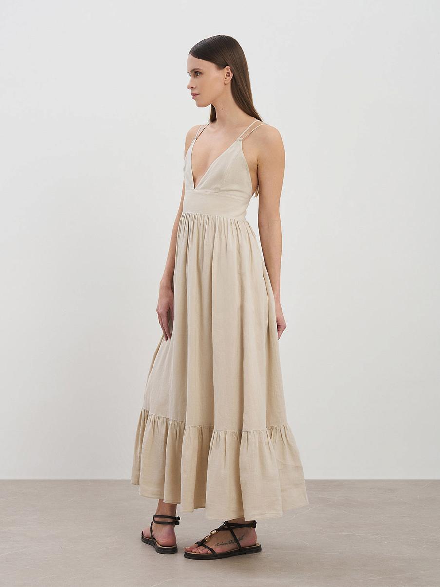 Сарафан макси изо льна и хлопка