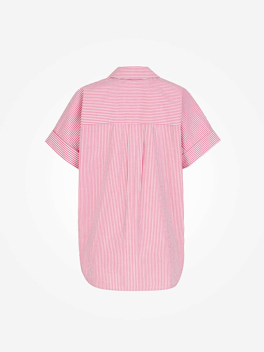 Хлопковая рубашка оверсайз в полоску