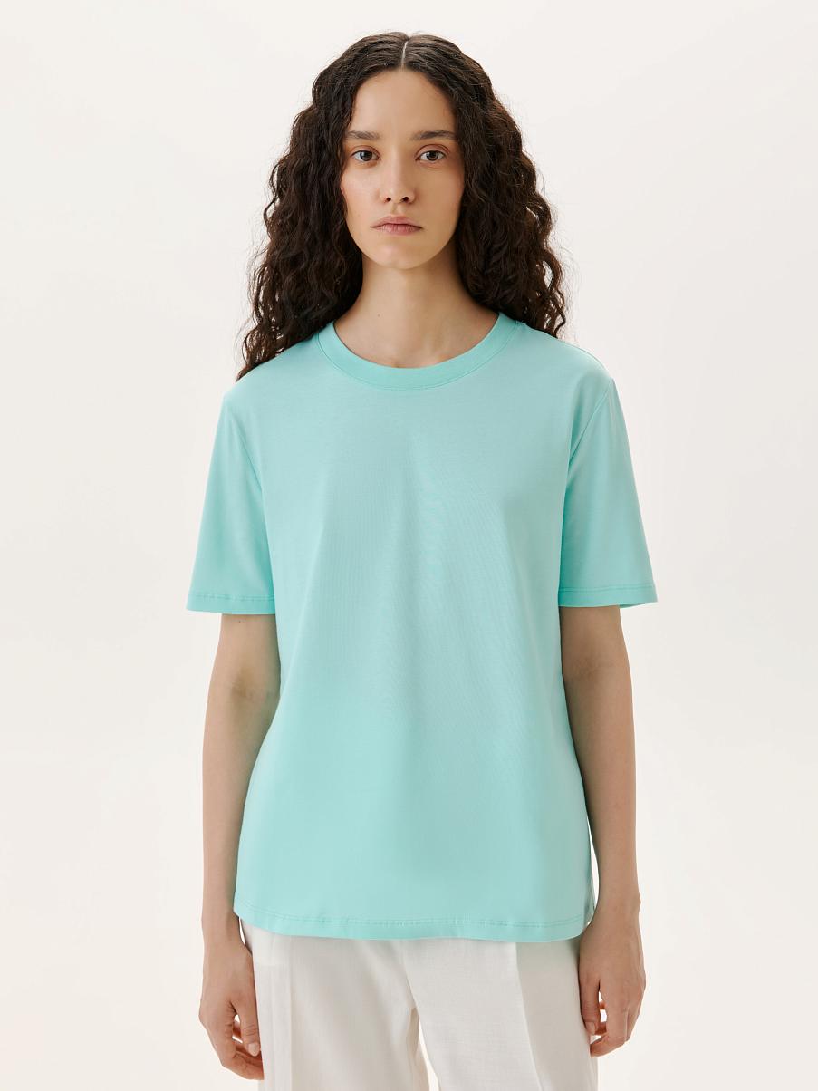 Хлопковая футболка прямого кроя
