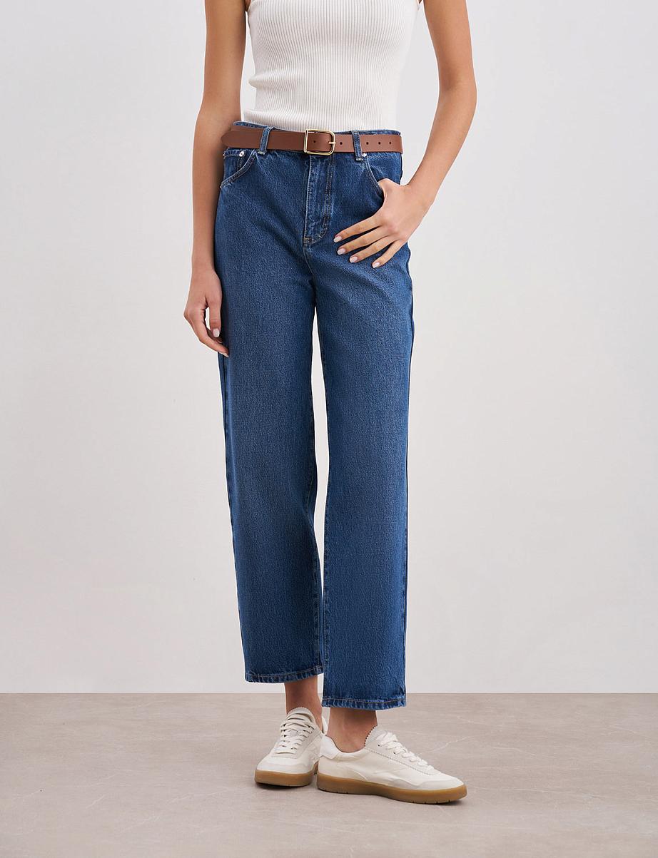 Прямые укороченные джинсы