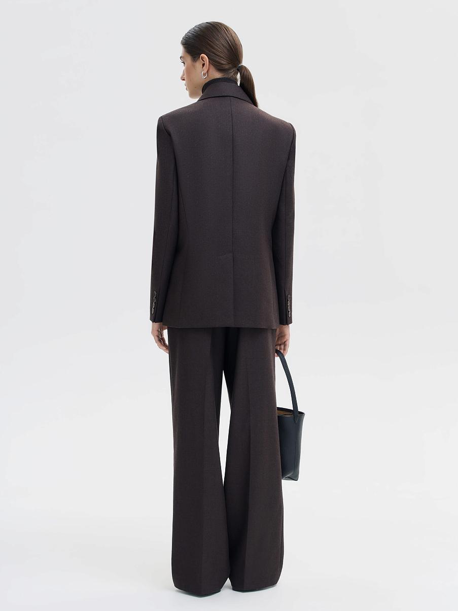 Жакет двубортный из шерсти