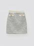 Твидовая юбка мини с декоративными карманами