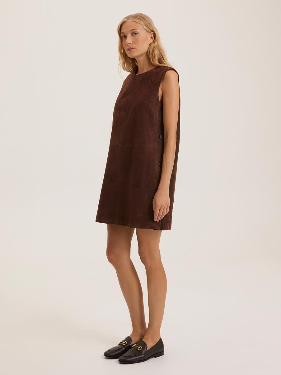 Платье мини из натуральной замши