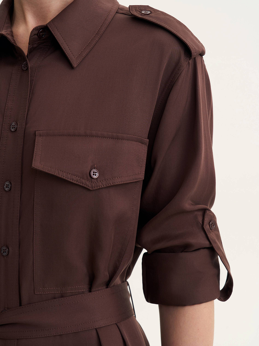 Платье миди с поясом