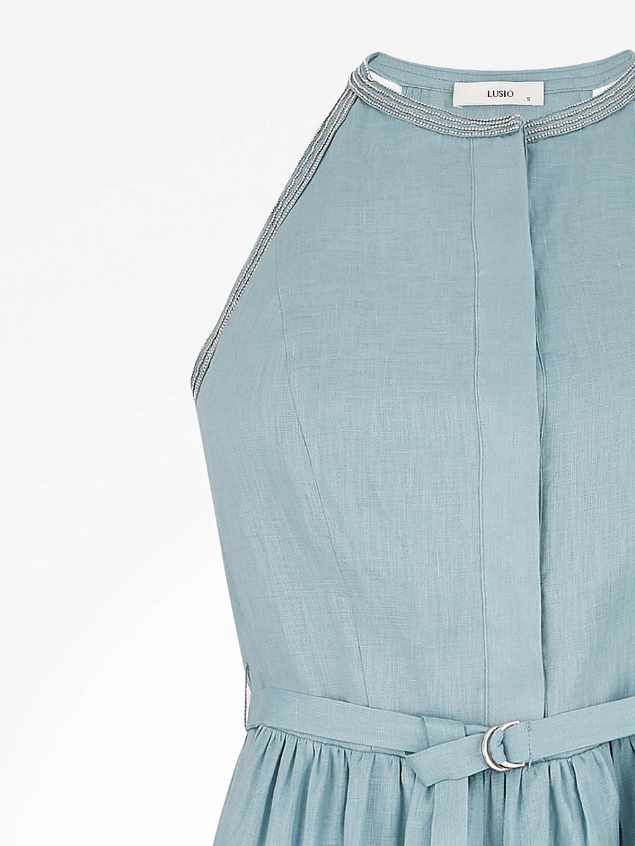 Платье мини изо льна