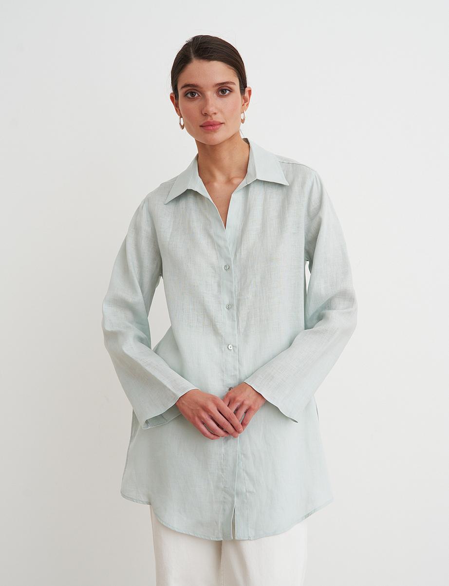 Удлиненная рубашка изо льна