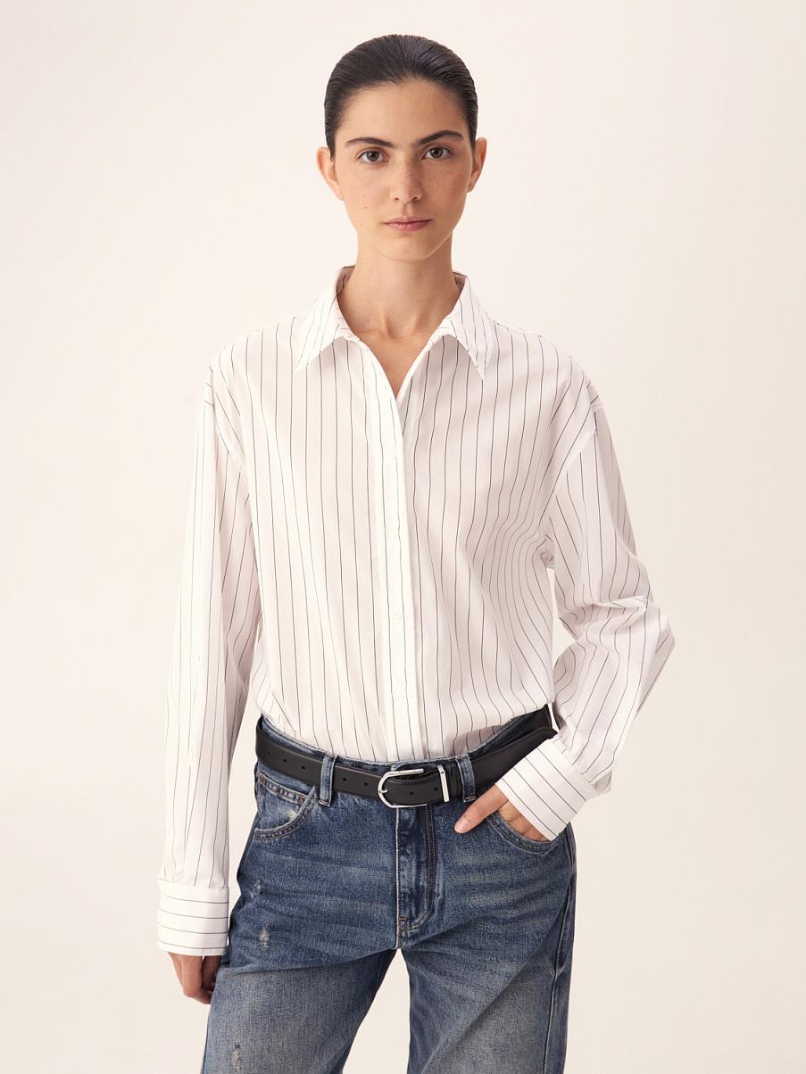 Хлопковая рубашка в полоску