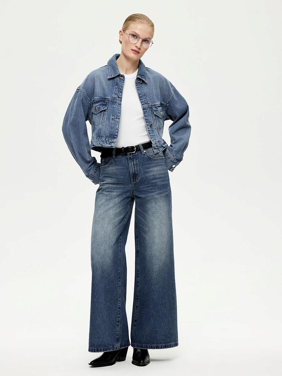 Укороченная джинсовая куртка