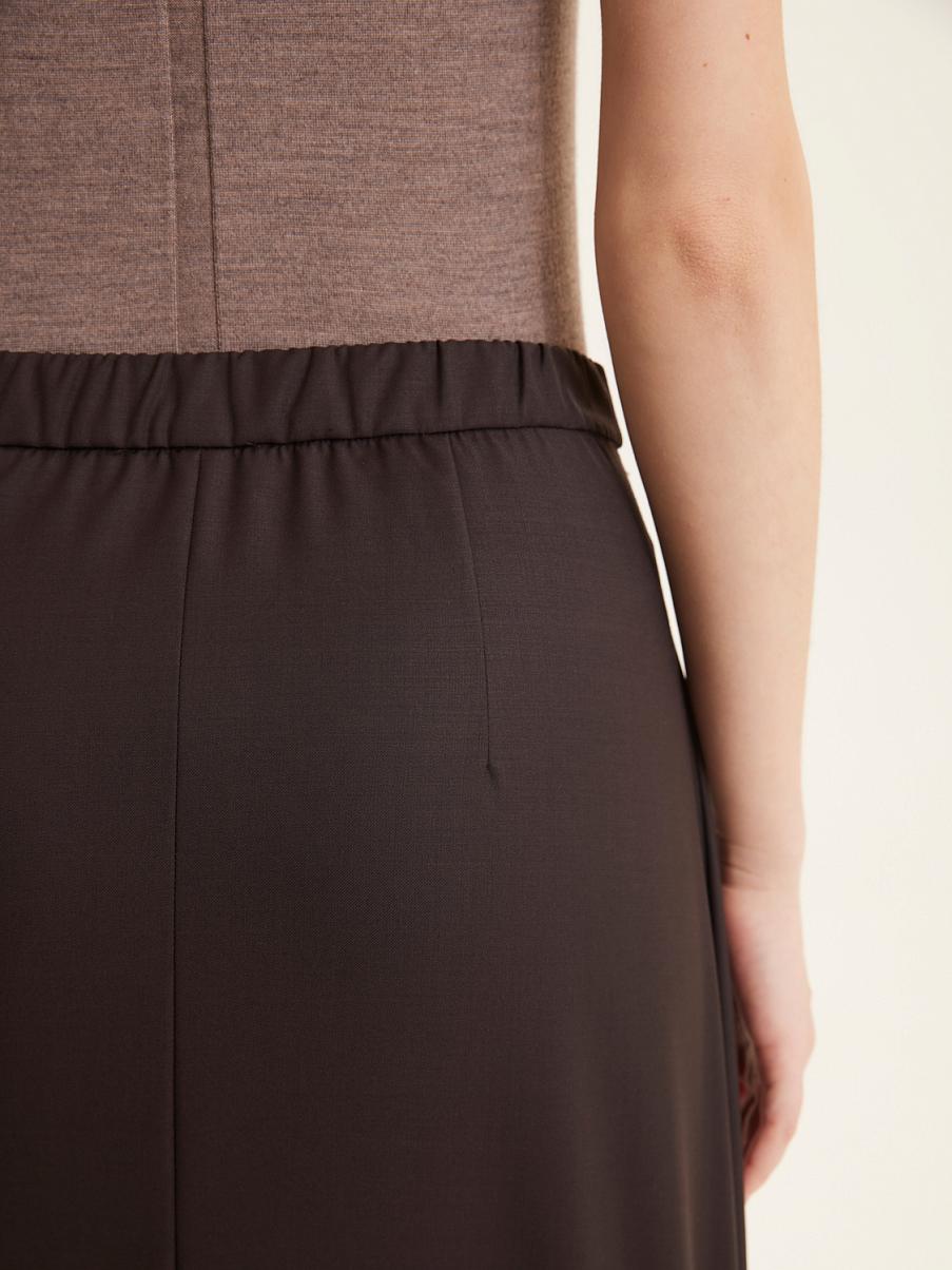 Юбка миди из шерсти со складкой