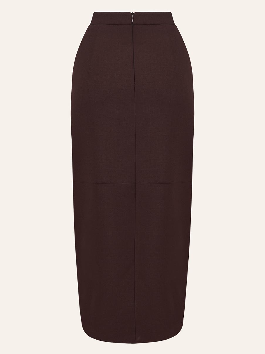 Юбка миди из шерсти на запах