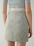Твидовая юбка мини с декоративными карманами