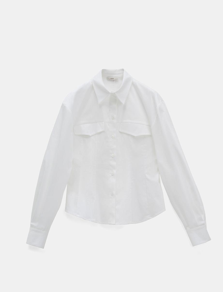 Хлопковая рубашка с объемными рукавами