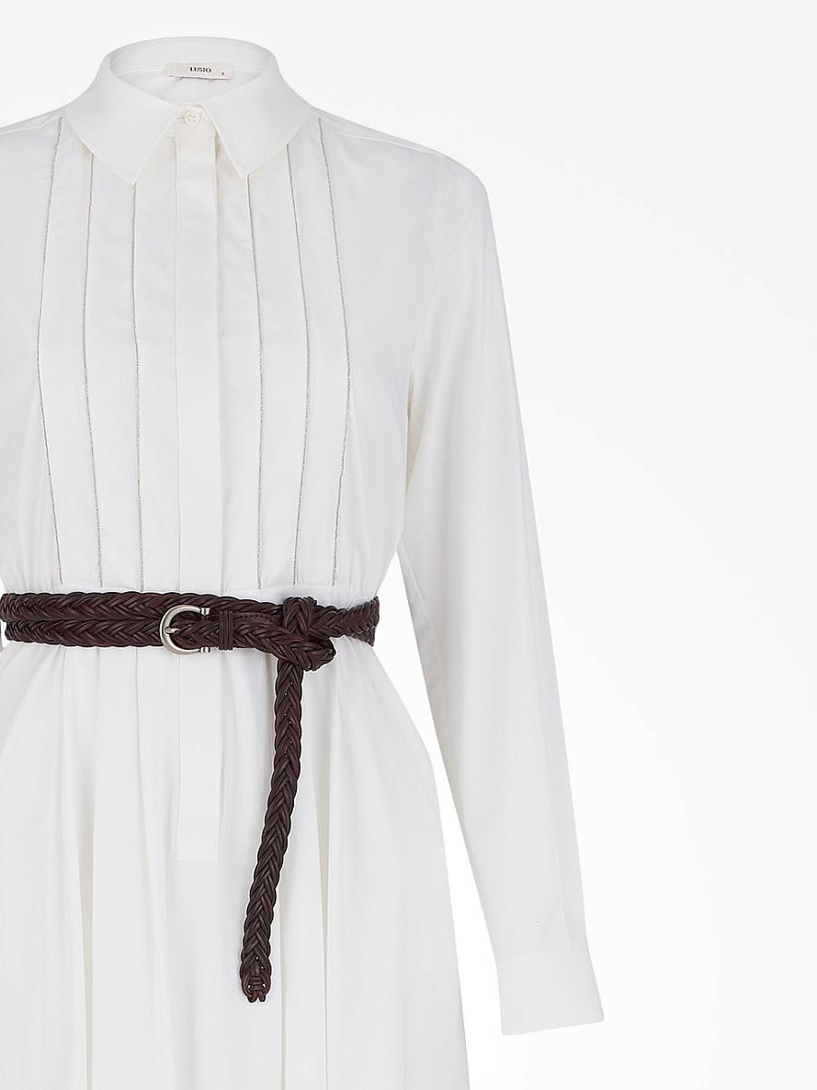 Платье из хлопка рубашечного кроя с поясом