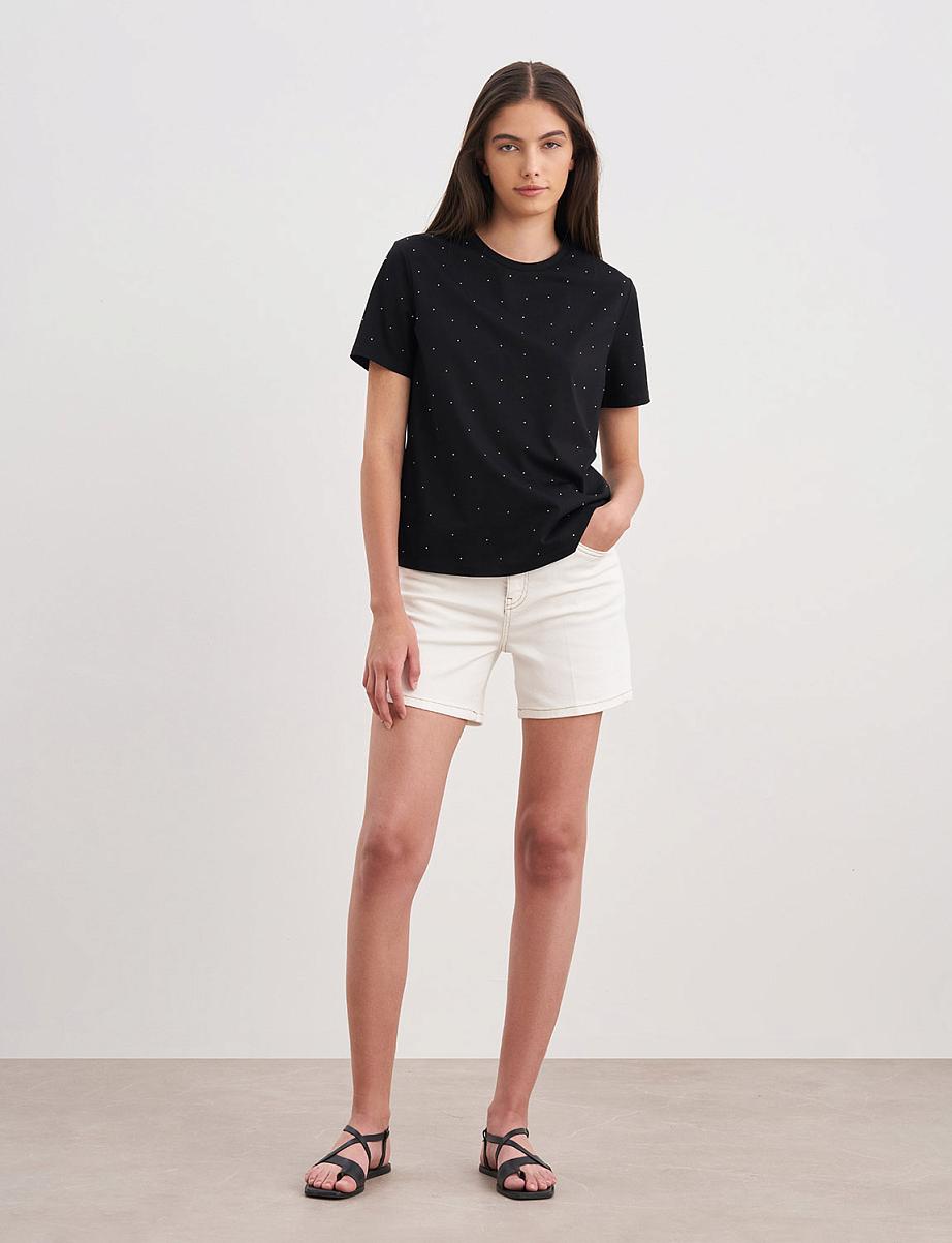 Футболка оверсайз из хлопка со стразами