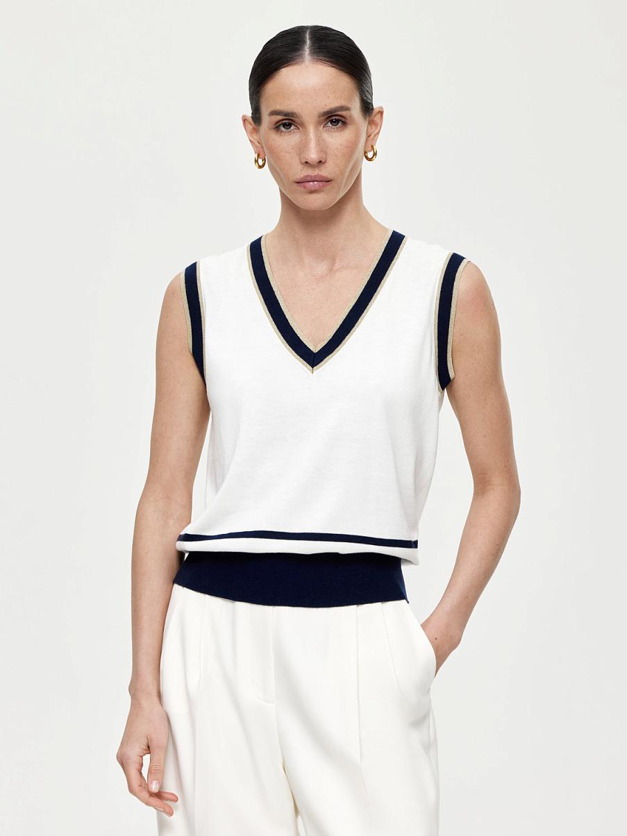 Трикотажная жилетка с шерстью мериноса и люрексом