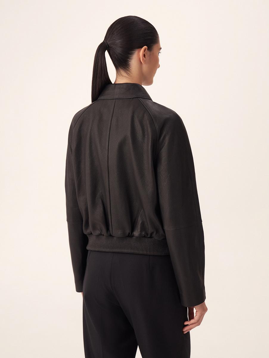 Куртка-бомбер из кожи