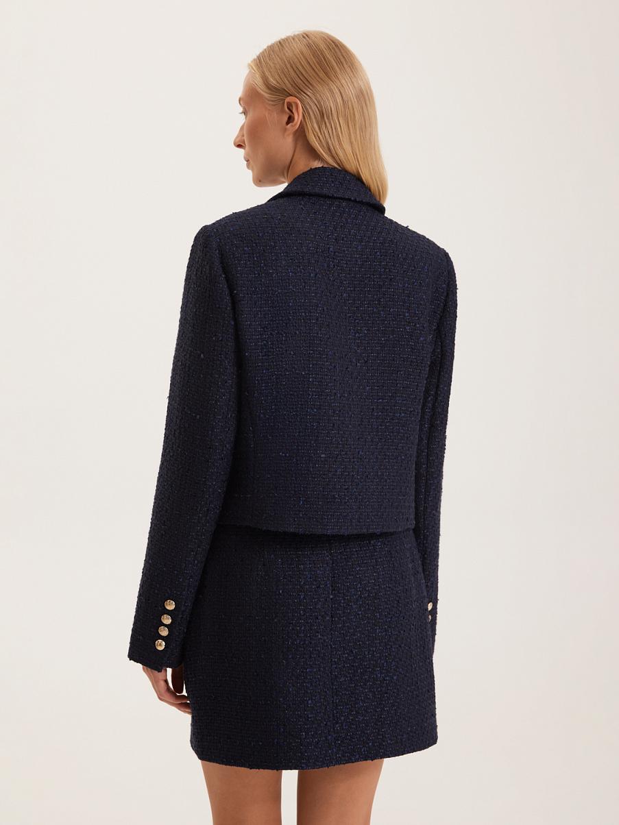 Твидовый двубортный жакет