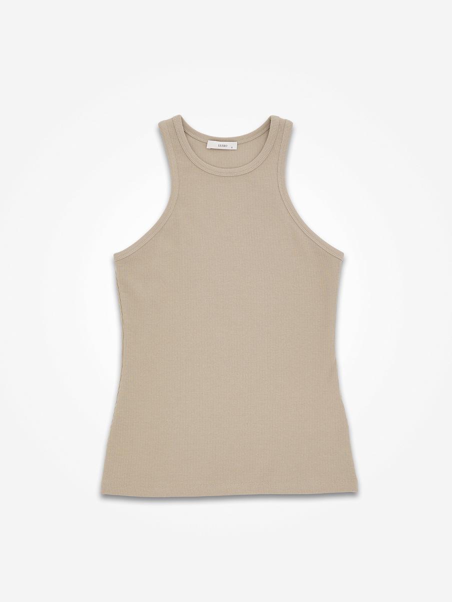 Хлопковый топ в рубчик