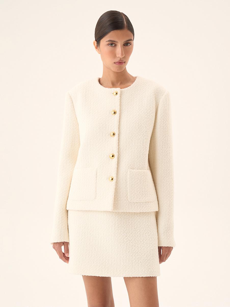 Однобортный жакет из букле