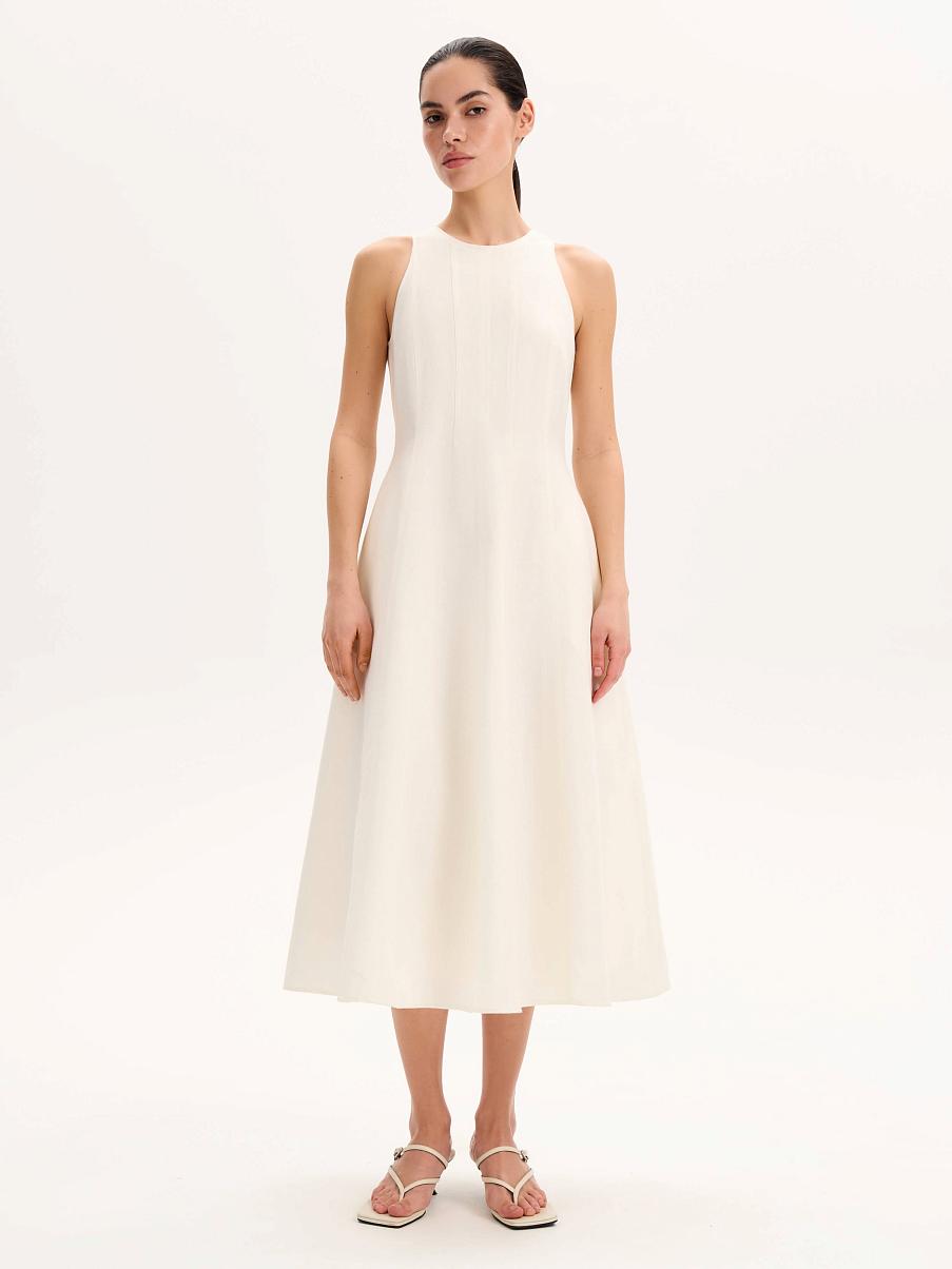 Платье льняное миди