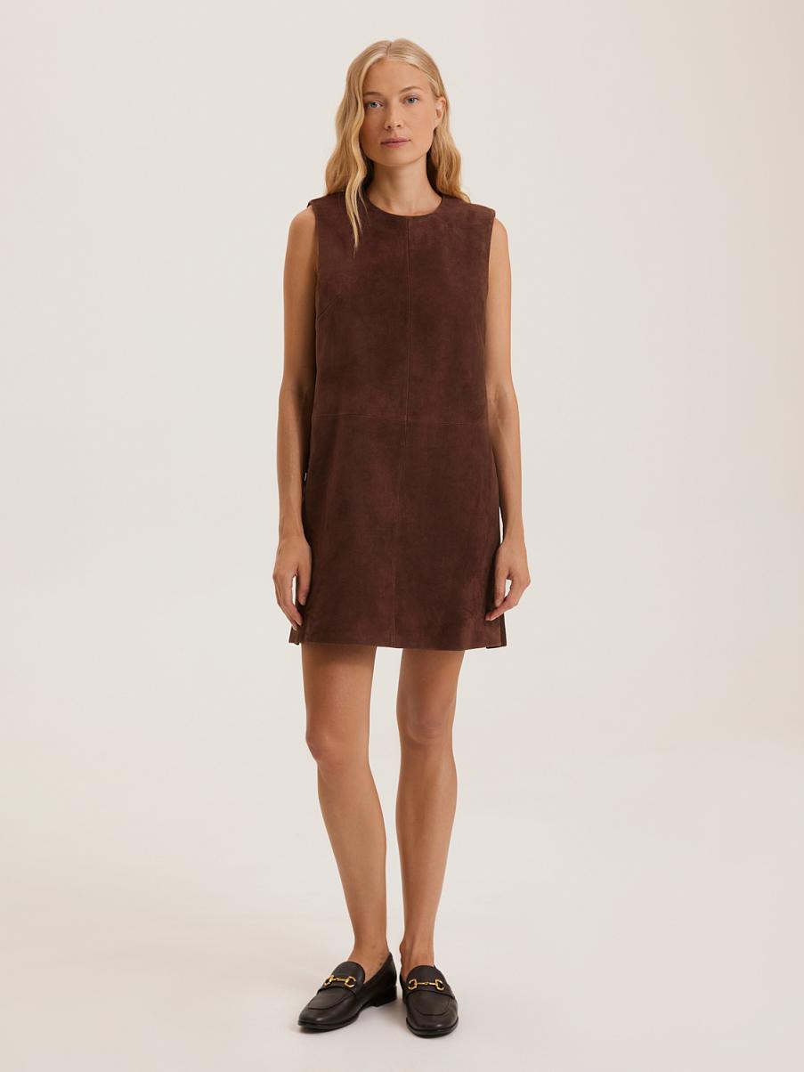 Платье мини из натуральной замши