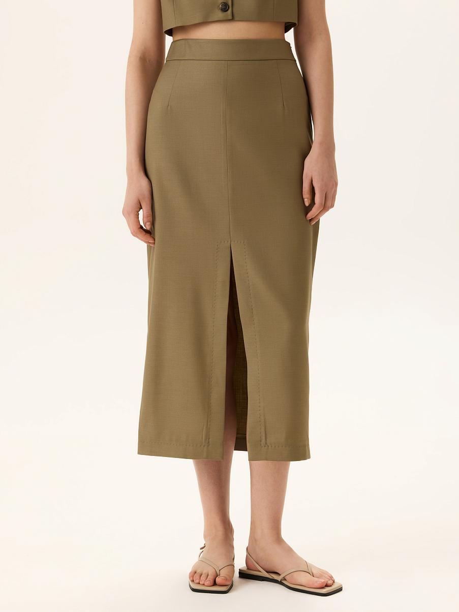 Юбка миди с разрезом