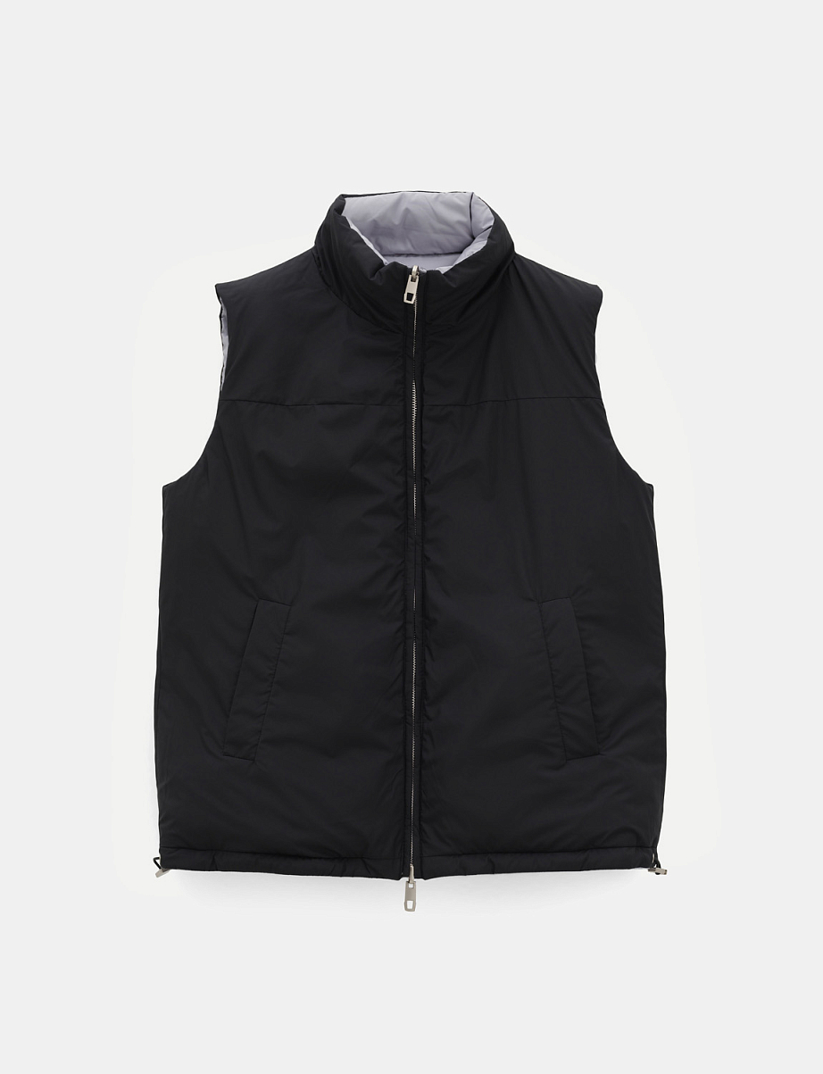 Двусторонняя жилетка с пухом и пером утки