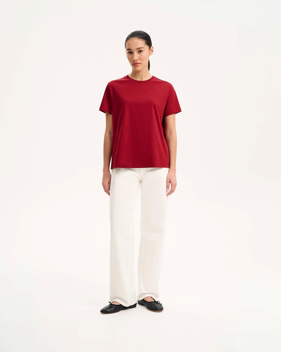 Футболка прямого кроя с шелком