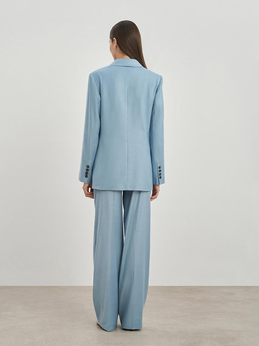 Прямой однобортный жакет со льном