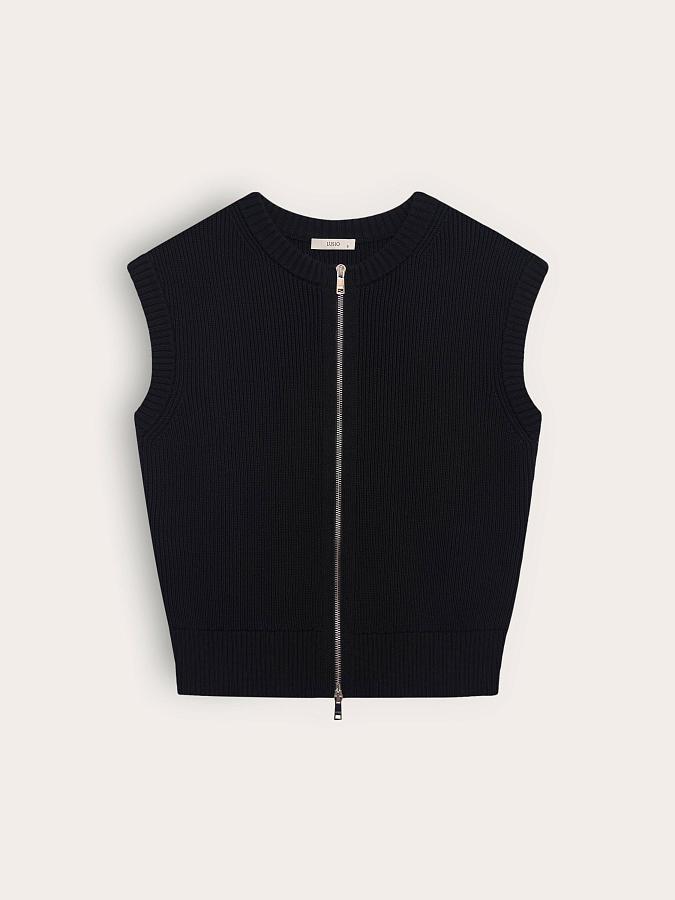 LSSL-802003 Жилетка трикотажная (черный, XS)