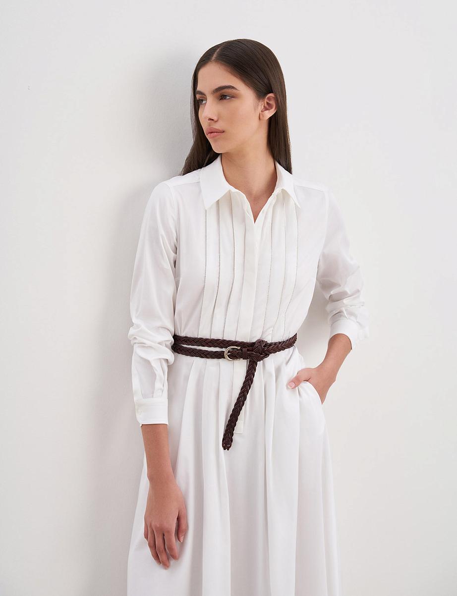Платье из хлопка рубашечного кроя с поясом
