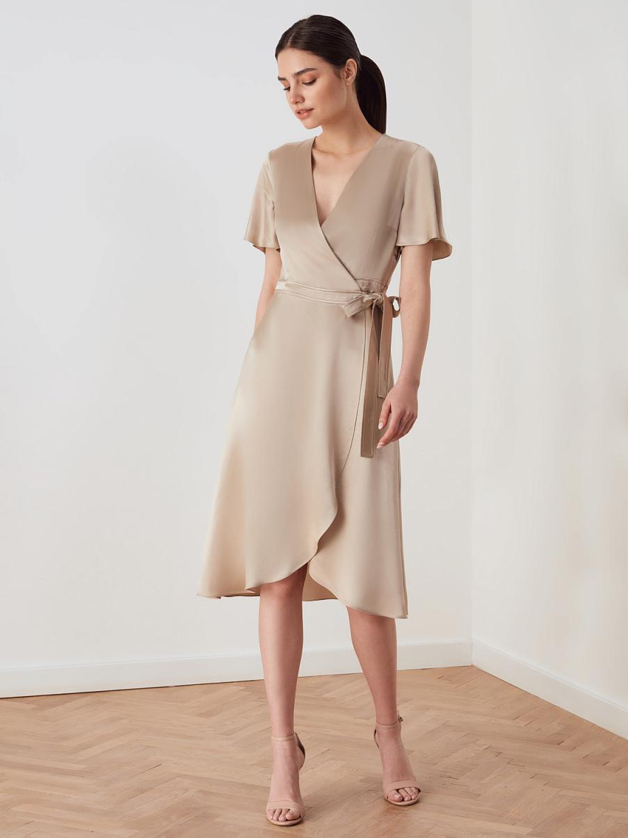 Платье миди на запах из вискозы