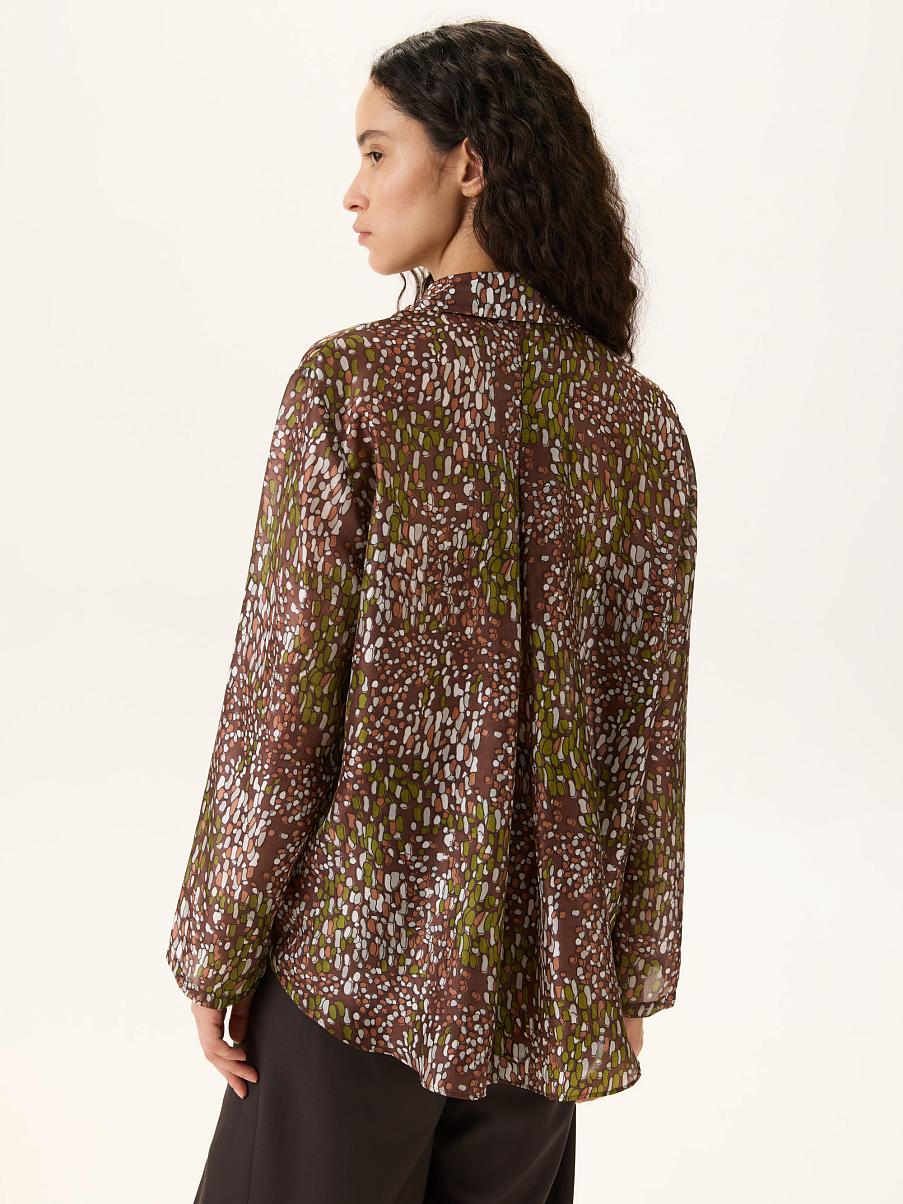 Шелковая рубашка свободного кроя