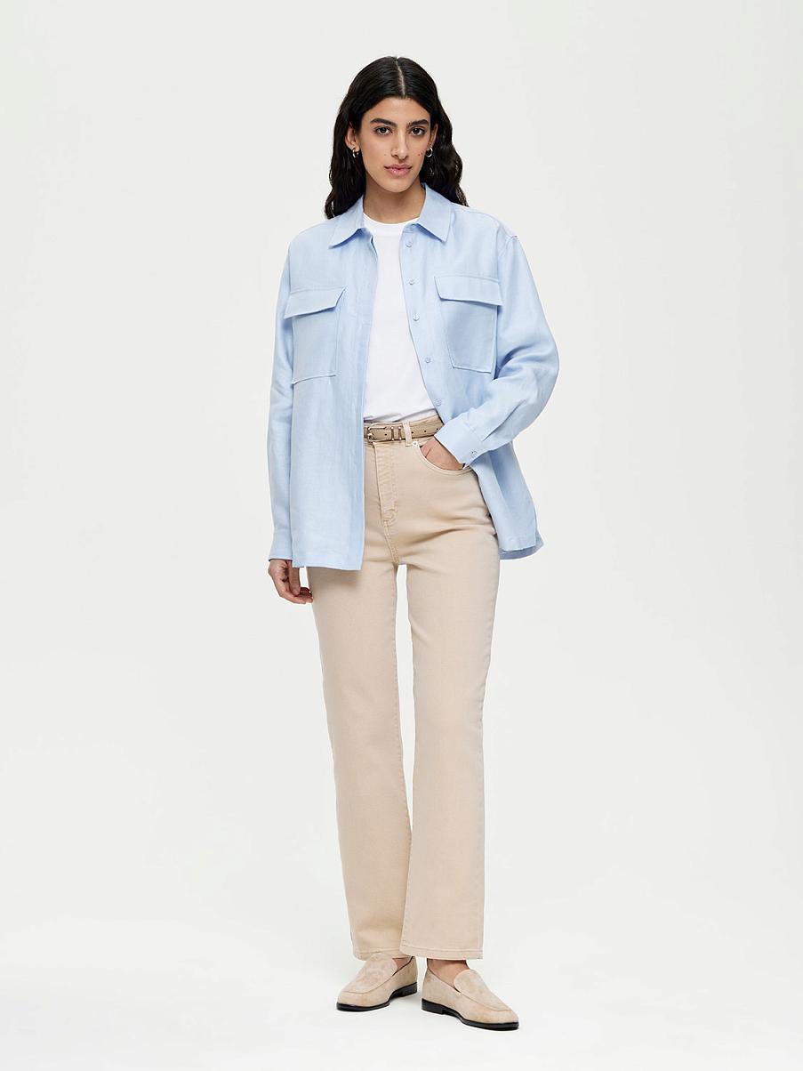 Прямые хлопковые джинсы