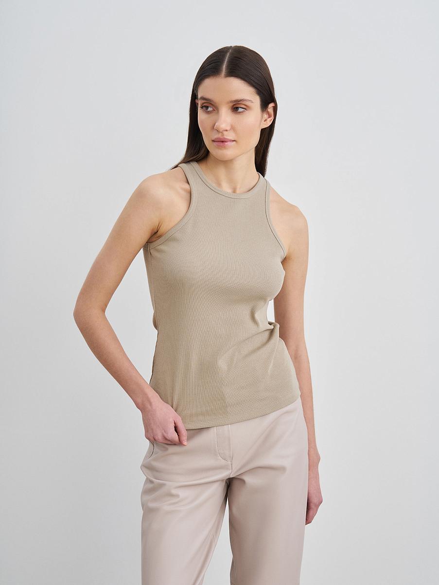 Хлопковый топ в рубчик