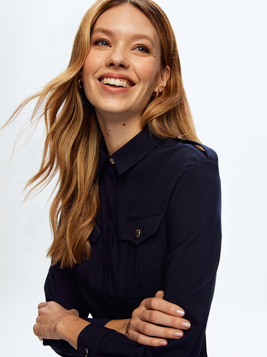 Платье рубашечного кроя с поясом