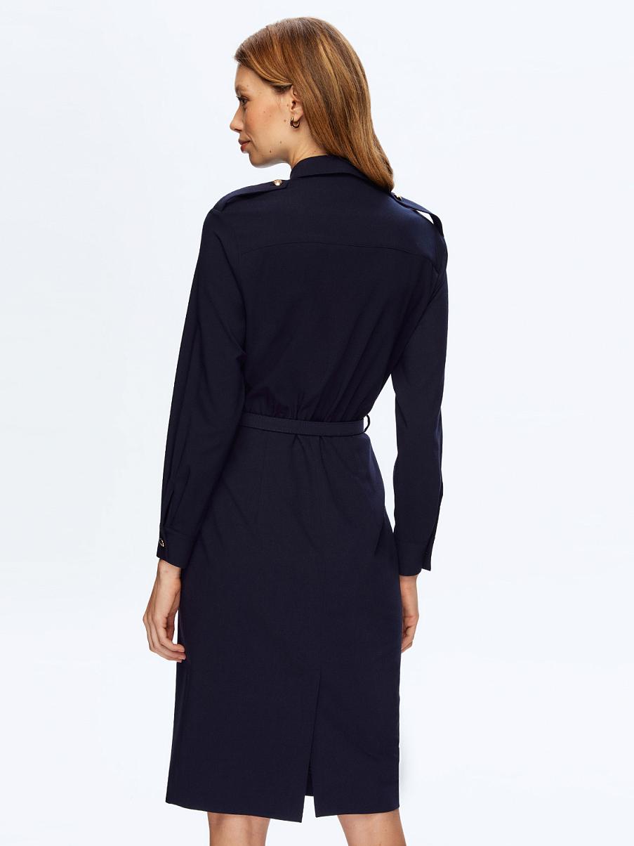 Платье рубашечного кроя с поясом