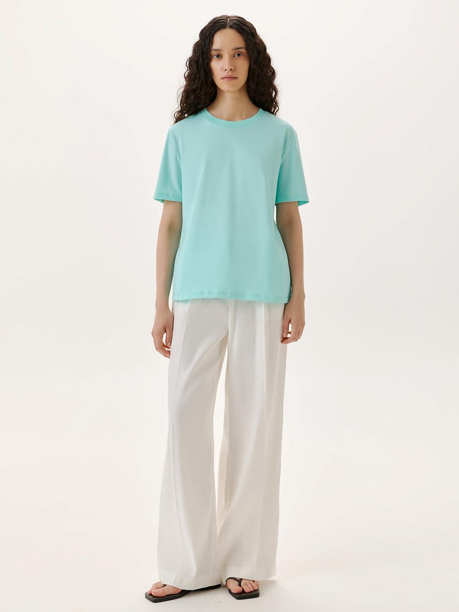 Хлопковая футболка прямого кроя