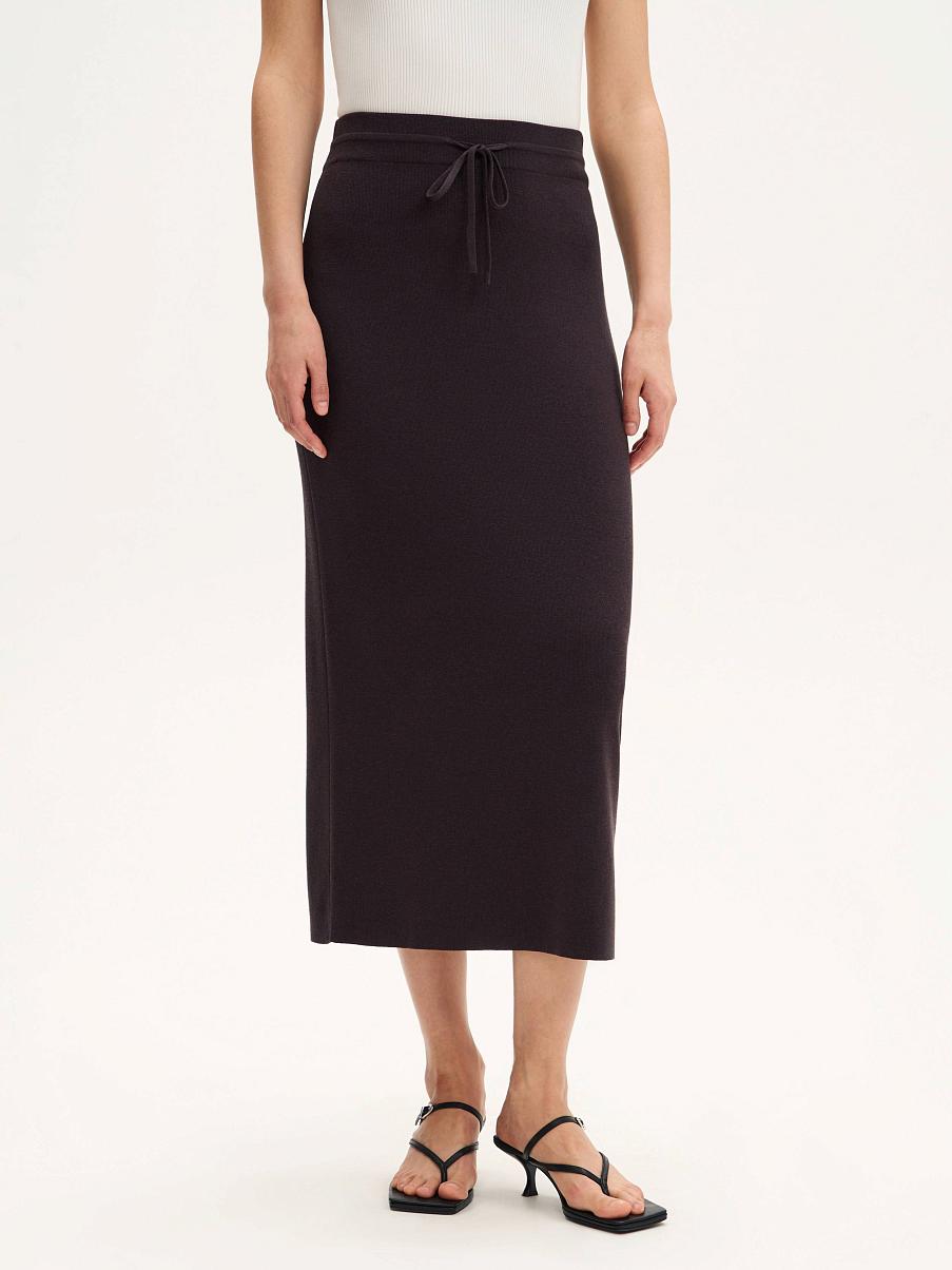 Юбка миди с шелком