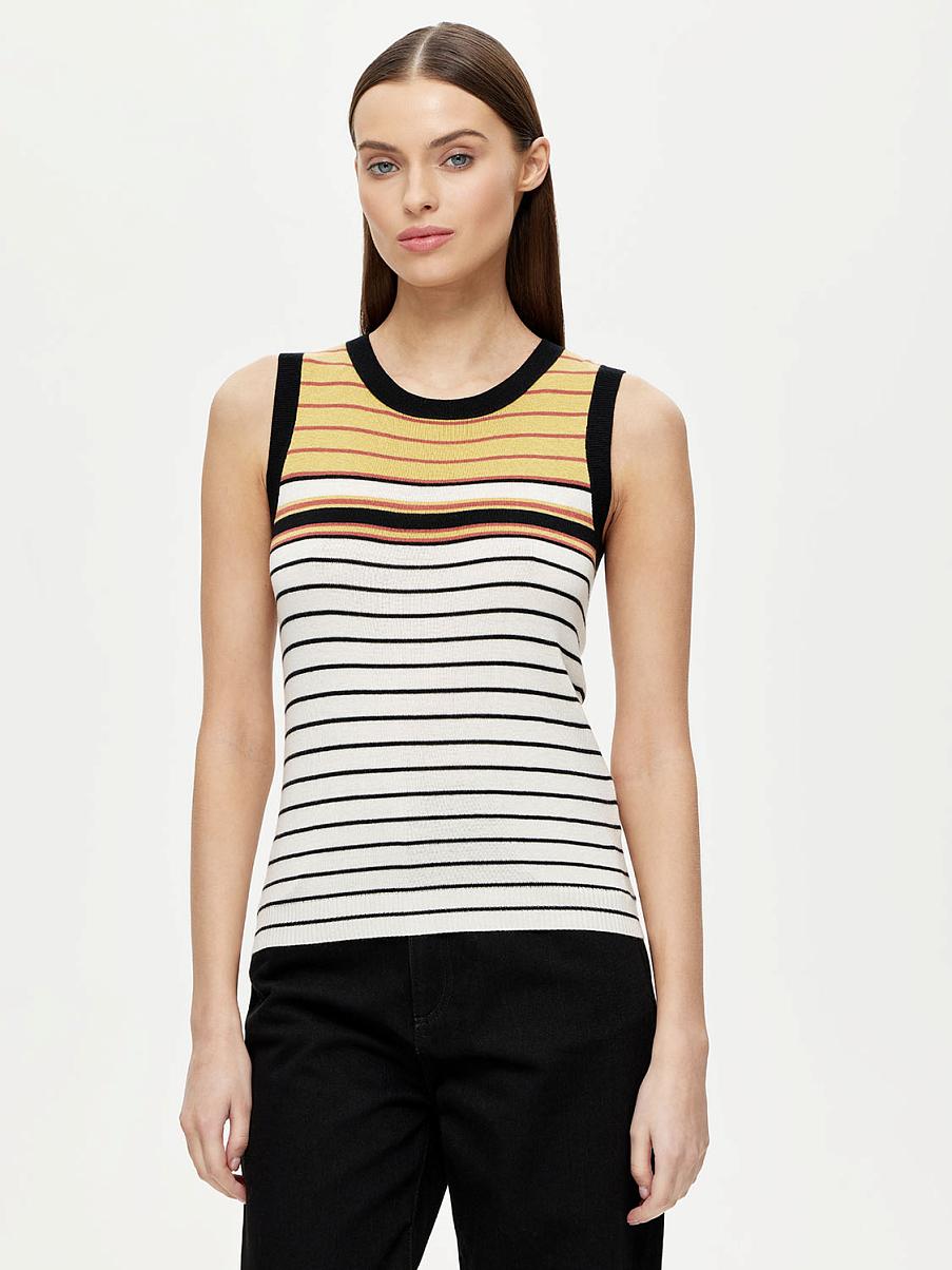 Топ в полоску с шелком