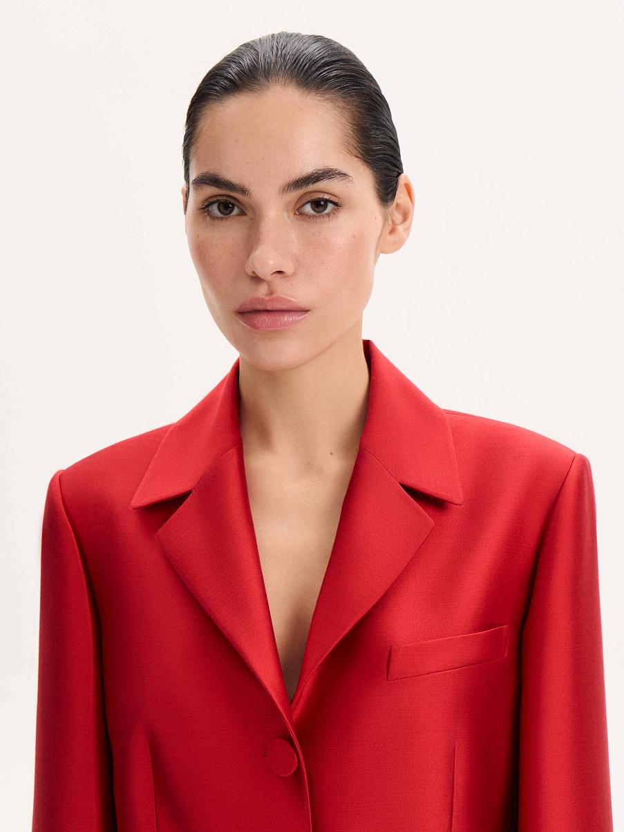 Жакет из шерсти и шелка