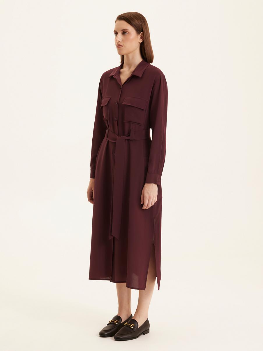 Шелковое платье рубашечного кроя