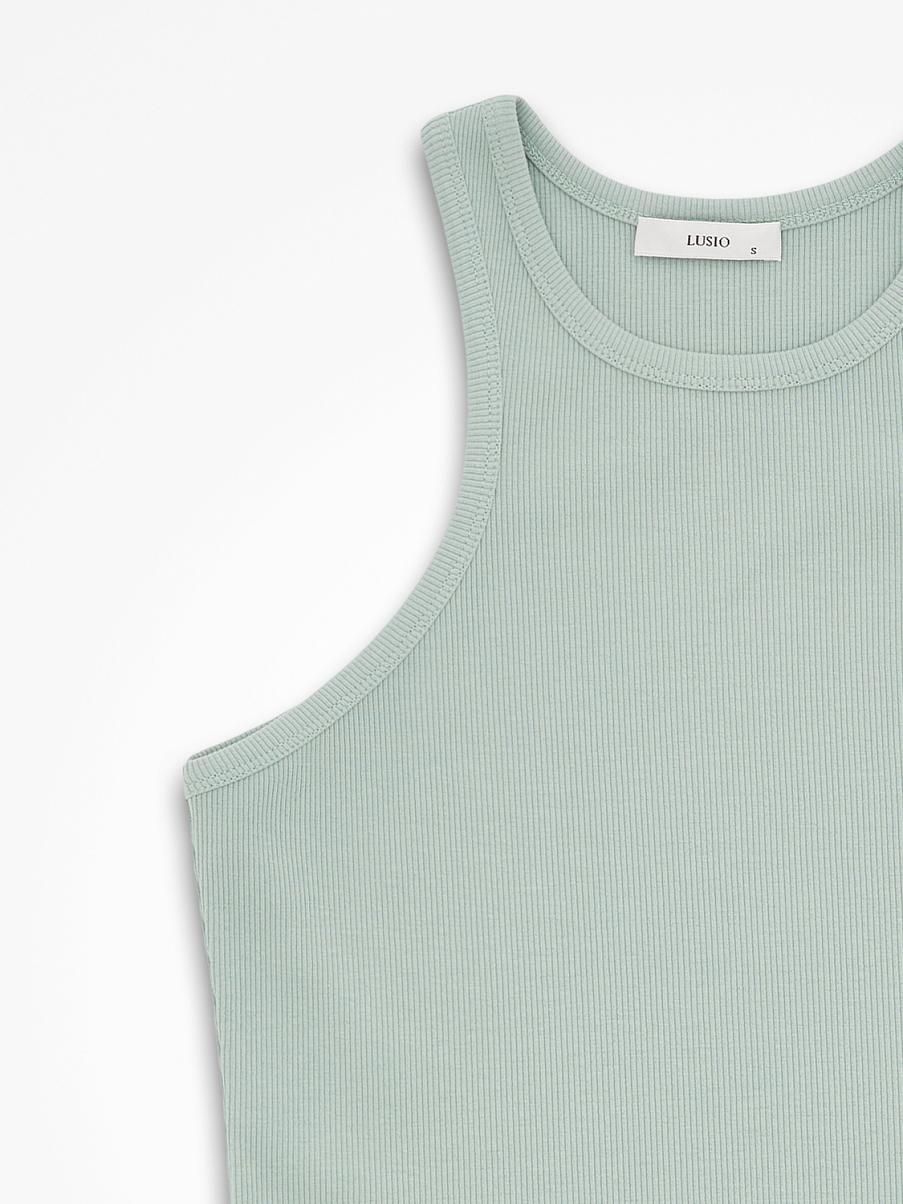 Хлопковый топ в рубчик