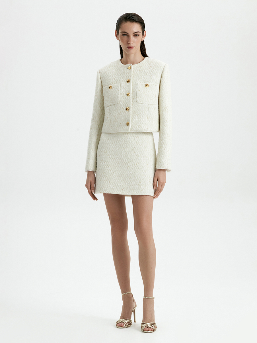 Укороченный жакет с шерстью