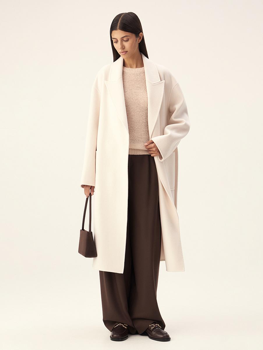 Пальто из мериноса и кашемира с поясом