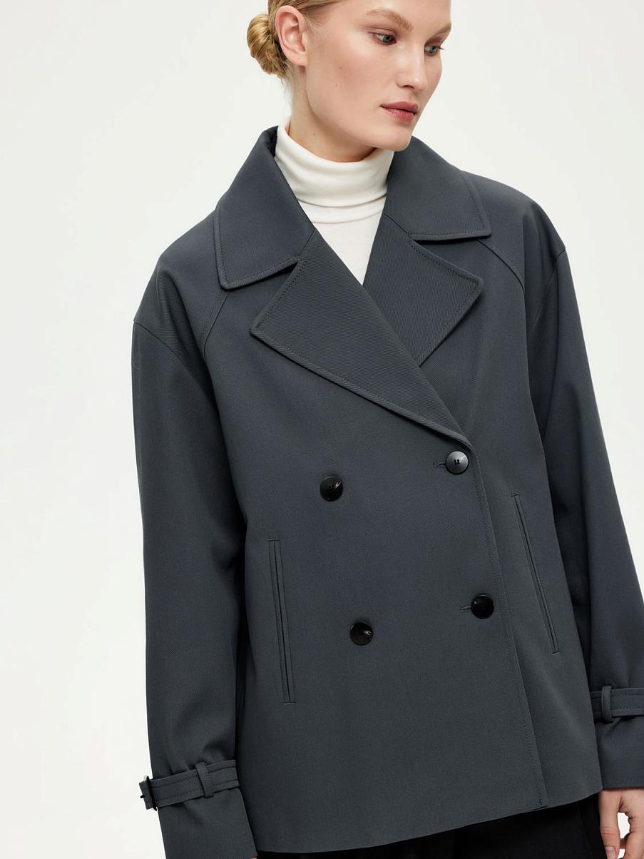 Укороченный хлопковый тренч